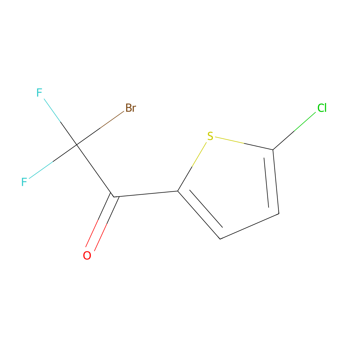 2-Bromo-2,2-difluoro-1-(5-chloro-2-thienyl)ethanone molecular structure, CAS 1936189-54-6