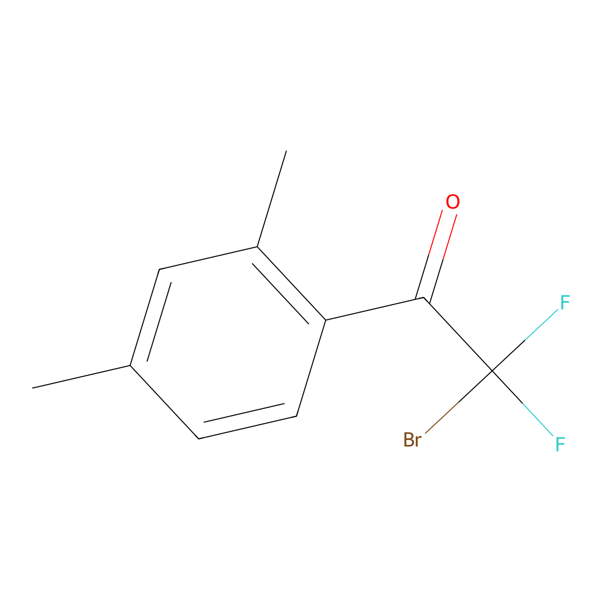 2-Bromo-2,2-difluoro-1-(2,4-dimethylphenyl)ethanone molecular structure, CAS 1936191-32-0