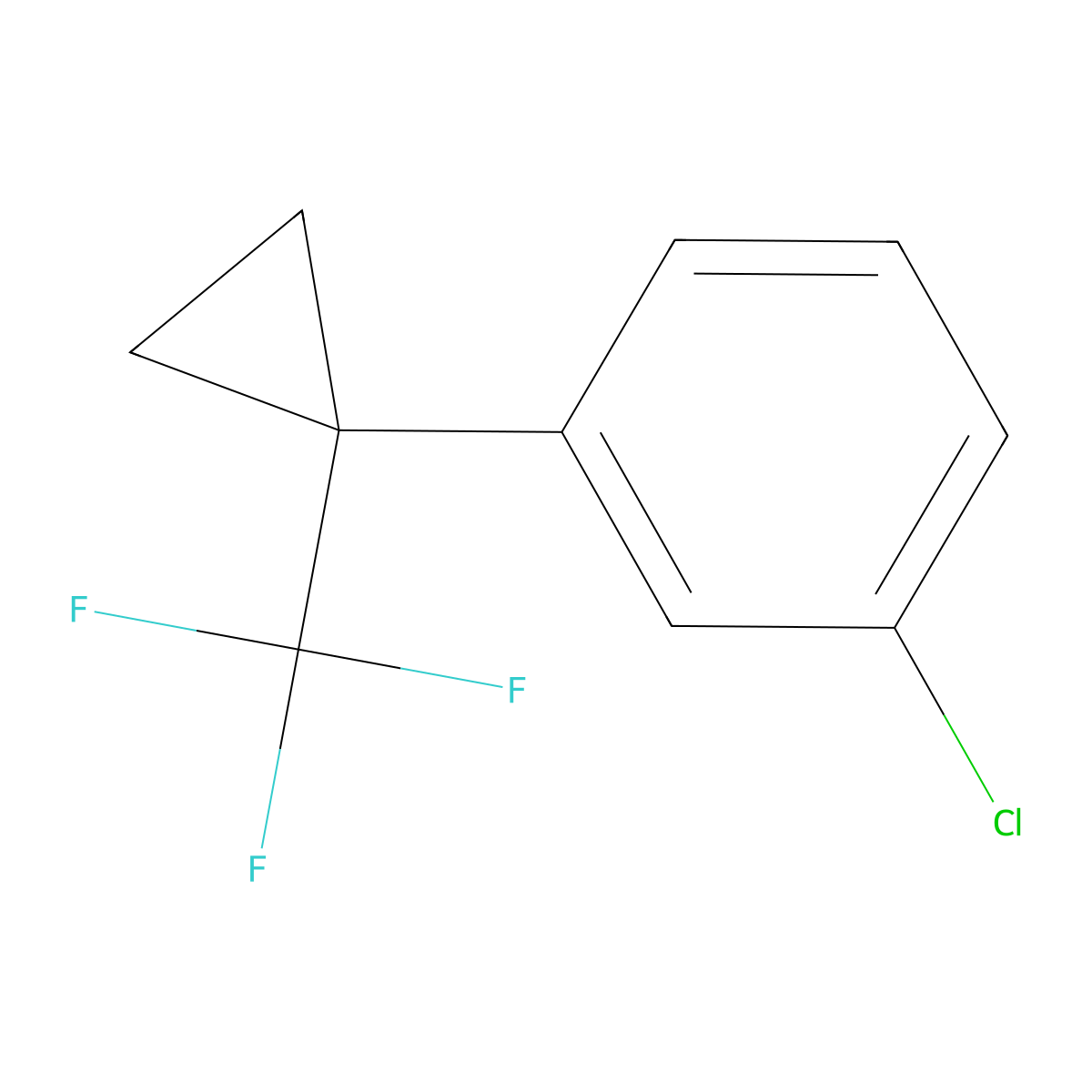 1-Chloro-3-(1-trifluoromethyl-cyclopropyl)-benzene molecular structure, CAS 1936191-72-8