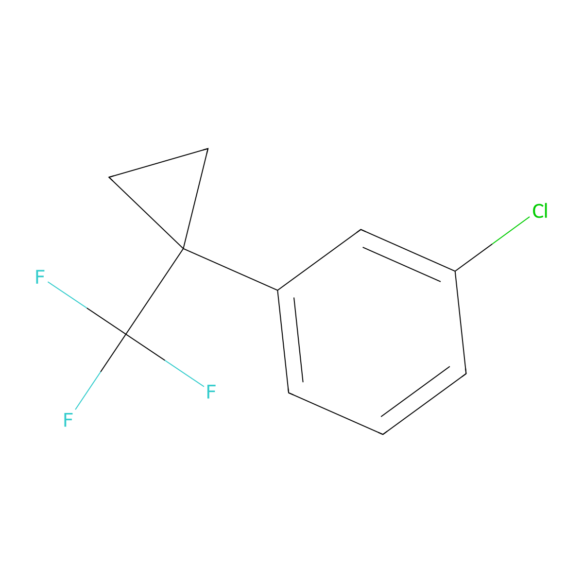 1-Chloro-3-(1-trifluoromethyl-cyclopropyl)-benzene molecular structure, CAS 1936191-72-8