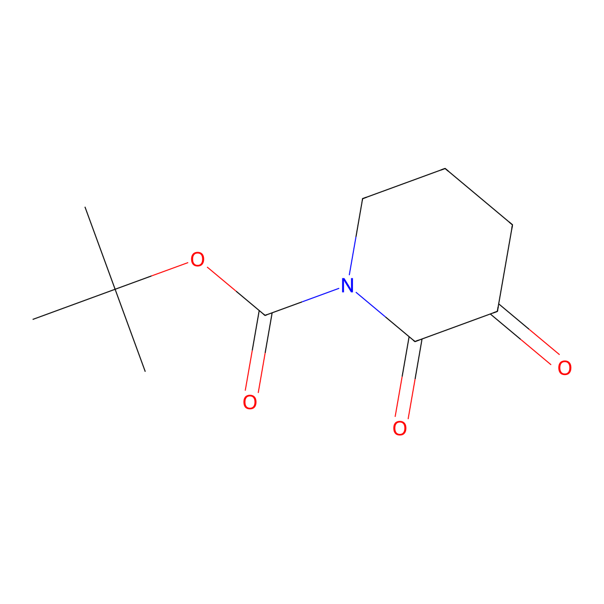 Tert-butyl 2,3-dioxopiperidine-1-carboxylate molecular structure, CAS 1936193-52-0
