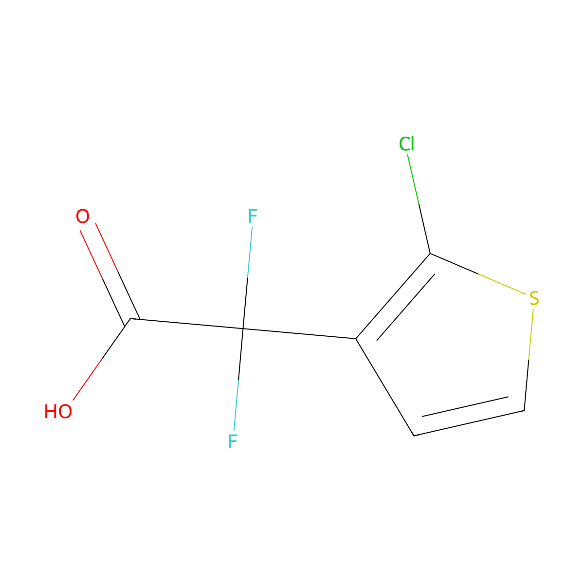 2-(2-Chlorothiophen-3-yl)-2,2-difluoroacetic acid molecular structure, CAS 1936197-87-3