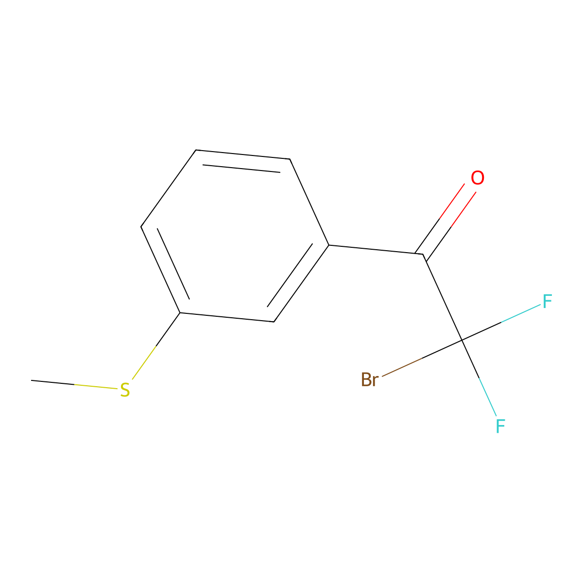 2-Bromo-2,2-difluoro-1-(3-(methylthio)phenyl)ethanone molecular structure, CAS 1936200-20-2
