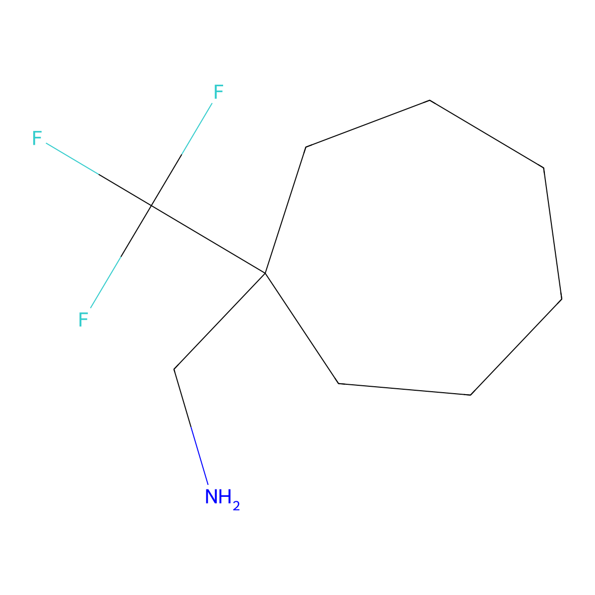 [1-(Trifluoromethyl)cycloheptyl]methanamine molecular structure, CAS 1936210-56-8