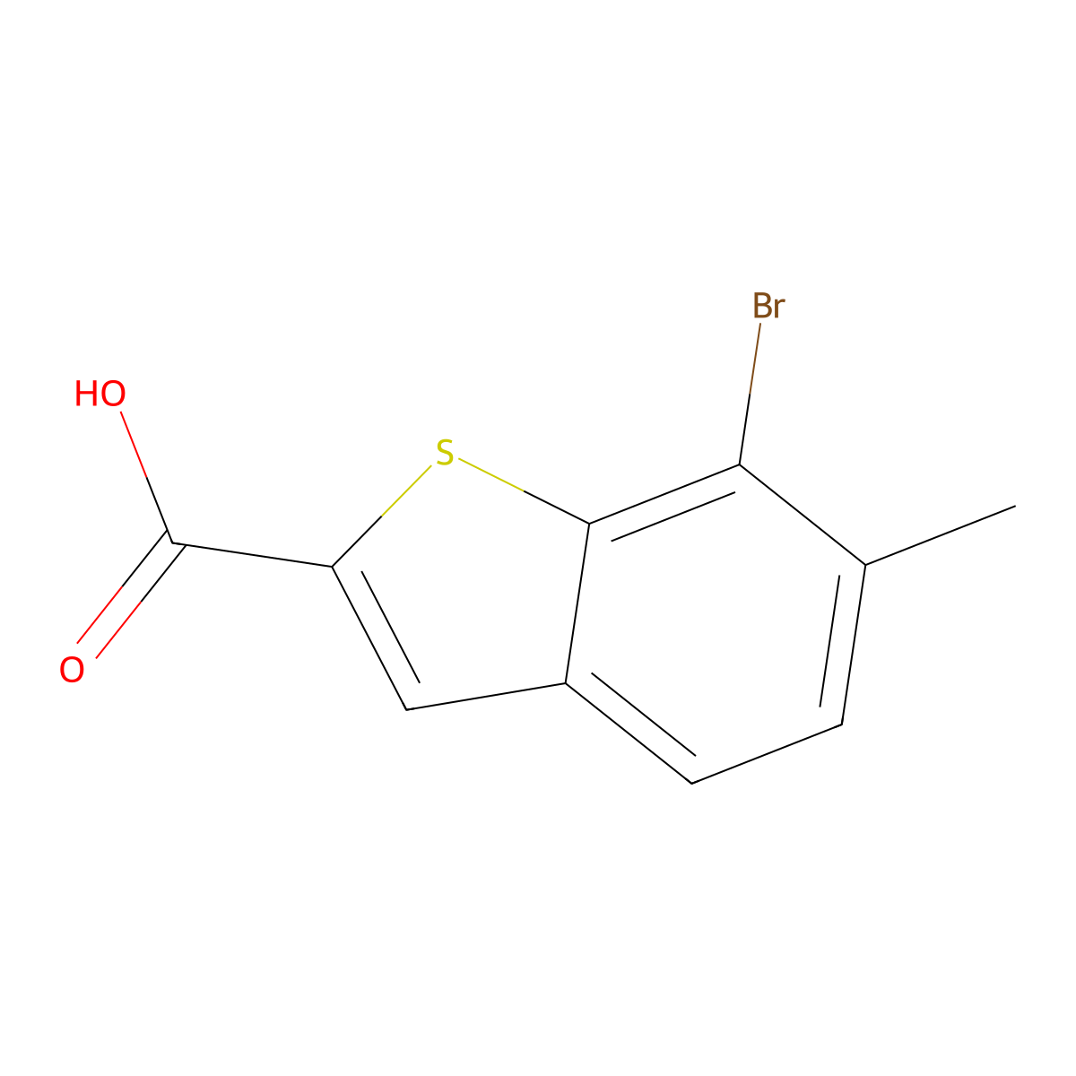 7-Bromo-6-methyl-1-benzothiophene-2-carboxylic acid molecular structure, CAS 1936214-19-5
