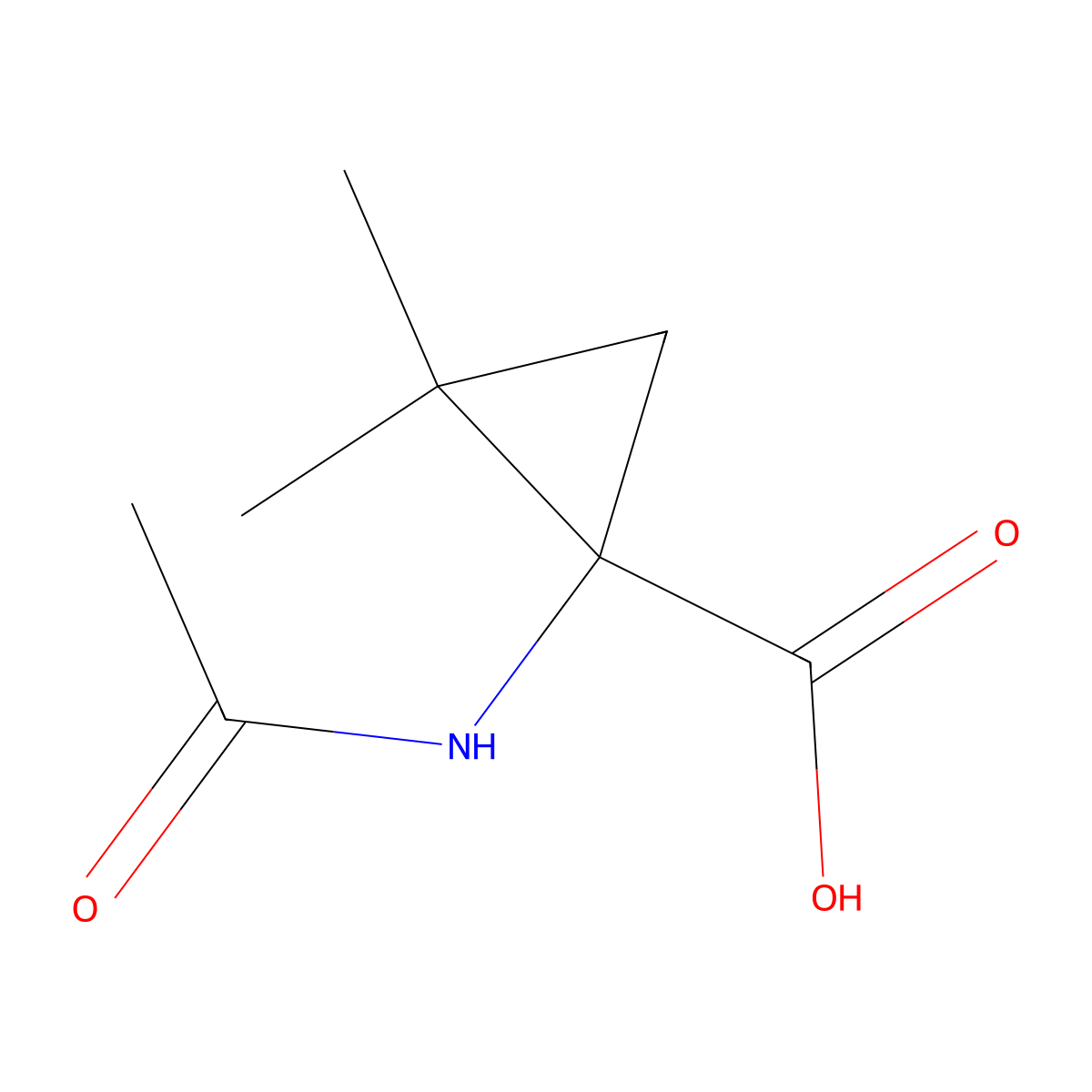 1-Acetamido-2,2-dimethylcyclopropane-1-carboxylic acid molecular structure, CAS 1936214-52-6