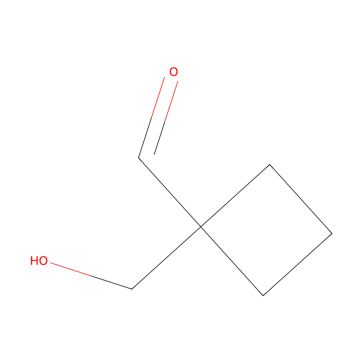 1-(Hydroxymethyl)cyclobutane-1-carbaldehyde molecular structure, CAS 1936215-32-5