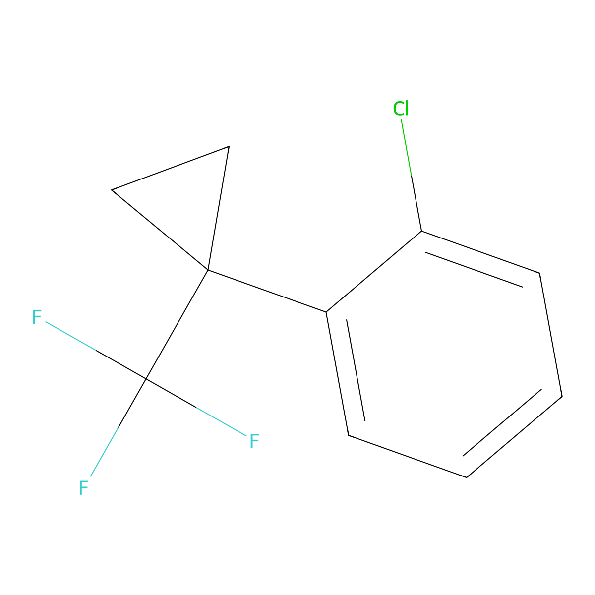 1-Chloro-2-(1-trifluoromethyl-cyclopropyl)-benzene molecular structure, CAS 1936216-87-3