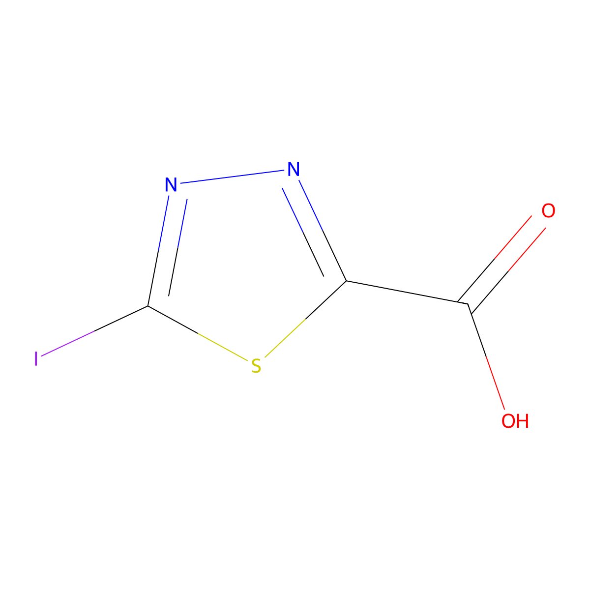 5-Iodo-1,3,4-thiadiazole-2-carboxylic acid molecular structure, CAS 1936218-48-2