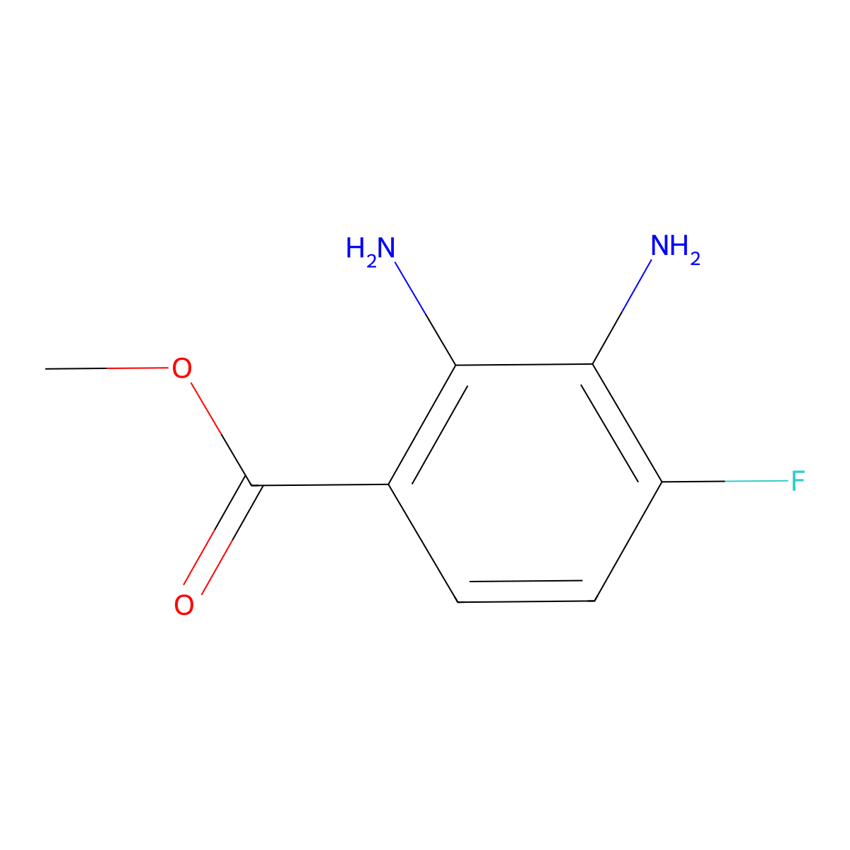 Methyl 2,3-diamino-4-fluorobenzoate molecular structure, CAS 1936223-97-0