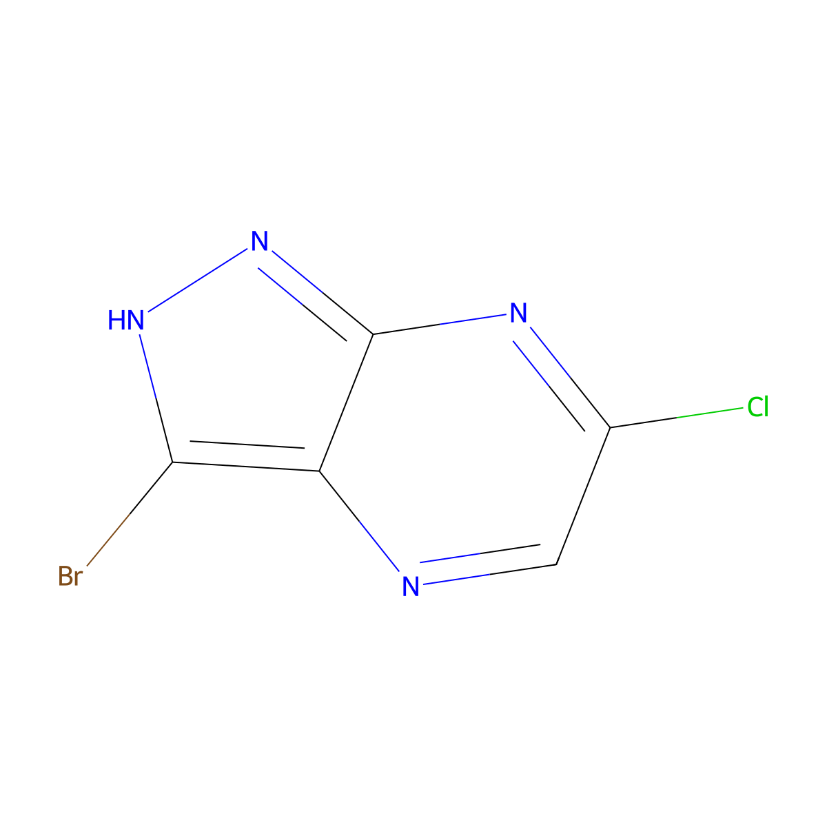 3-Bromo-6-chloro-1H-pyrazolo[3,4-b]pyrazine molecular structure, CAS 1936225-21-6