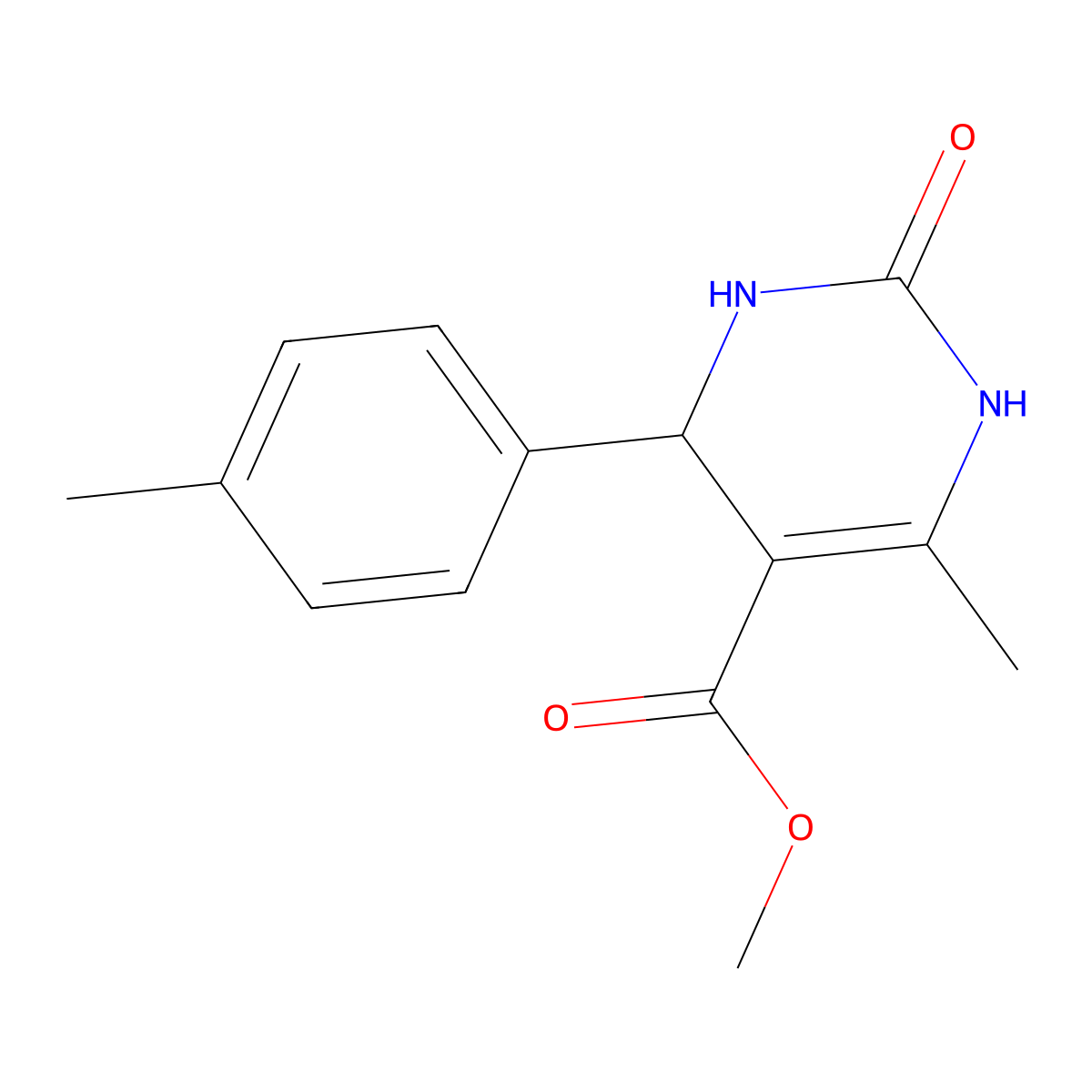 Methyl 6-methyl-4-(4-methylphenyl)-2-oxo-1,2,3,4-tetrahydro-5-pyrimidinecarboxylate molecular structure, CAS 193623-15-3