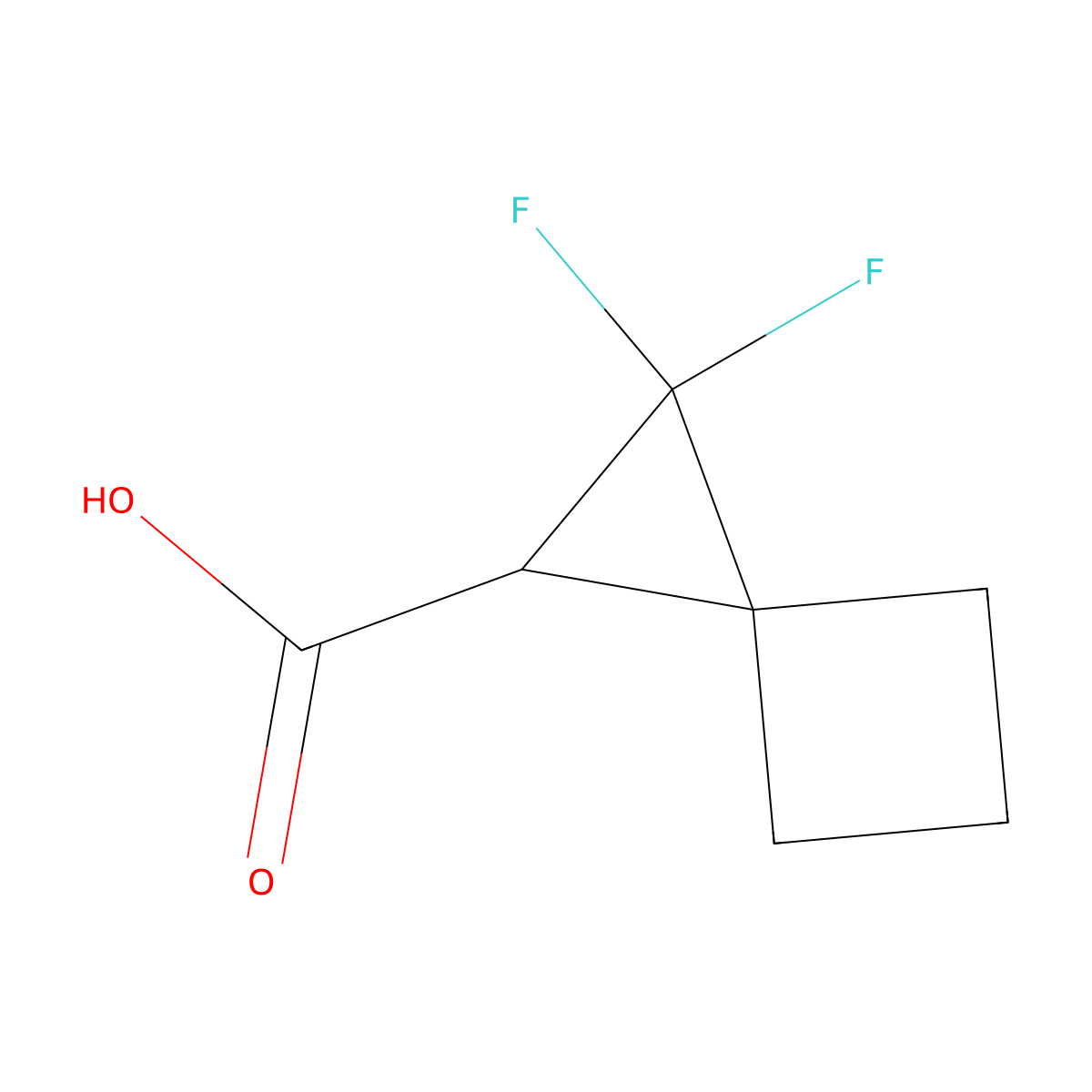 2,2-Difluorospiro[2.3]hexane-1-carboxylic acid molecular structure, CAS 1936230-67-9