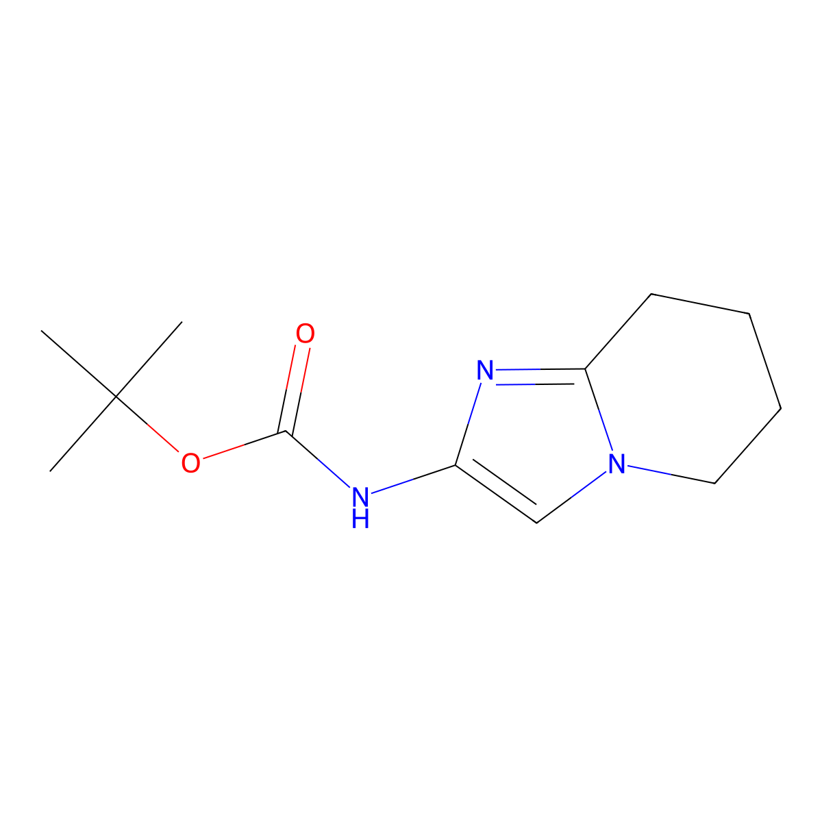 tert-butyl N-(5H,6H,7H,8H-imidazo(1,2-a)pyridin-2-yl)carbamate molecular structure, CAS 1936231-27-4