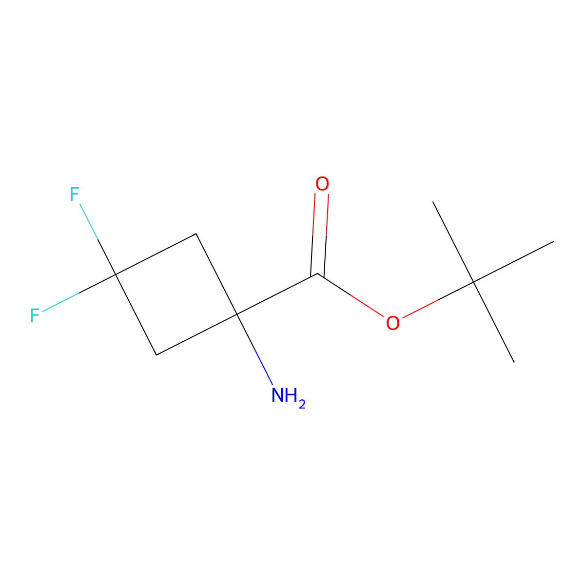 Tert-butyl 1-amino-3,3-difluorocyclobutane-1-carboxylate molecular structure, CAS 1936232-10-8