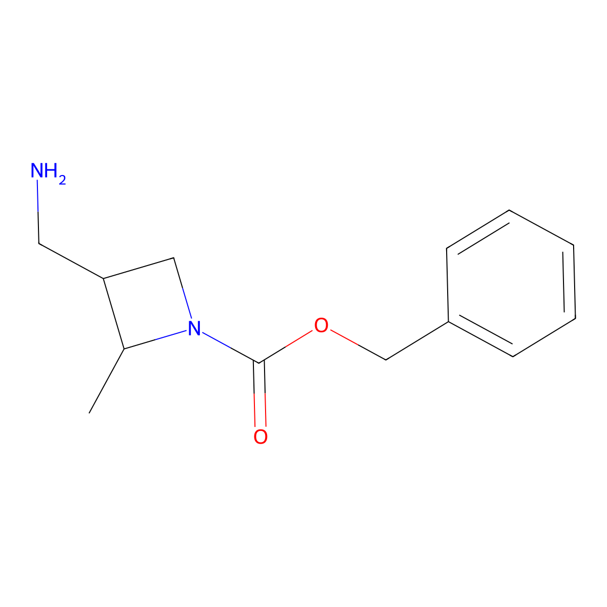 Benzyl 3-(aminomethyl)-2-methylazetidine-1-carboxylate molecular structure, CAS 1936233-14-5