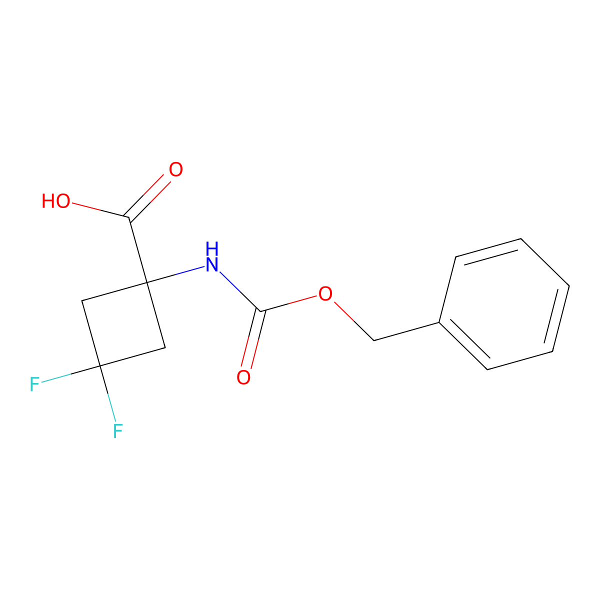 1-{[(Benzyloxy)carbonyl]amino}-3,3-difluorocyclobutane-1-carboxylicacid molecular structure, CAS 1936233-31-6