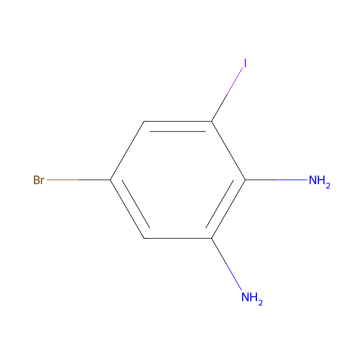 5-Bromo-3-iodobenzene-1,2-diamine molecular structure, CAS 1936240-22-0