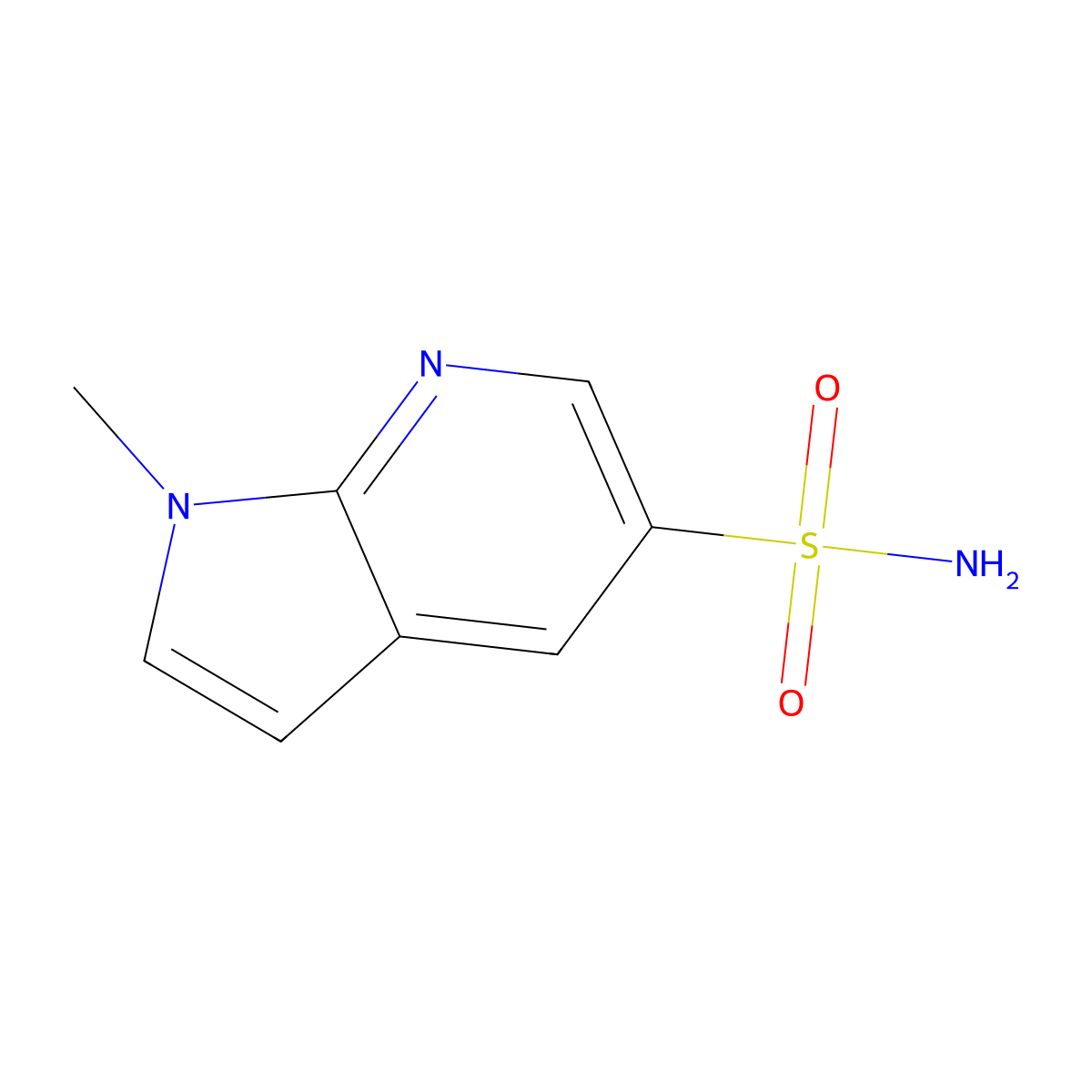 1-methyl-1H-pyrrolo[2,3-b]pyridine-5-sulfonamide molecular structure, CAS 1936241-12-1