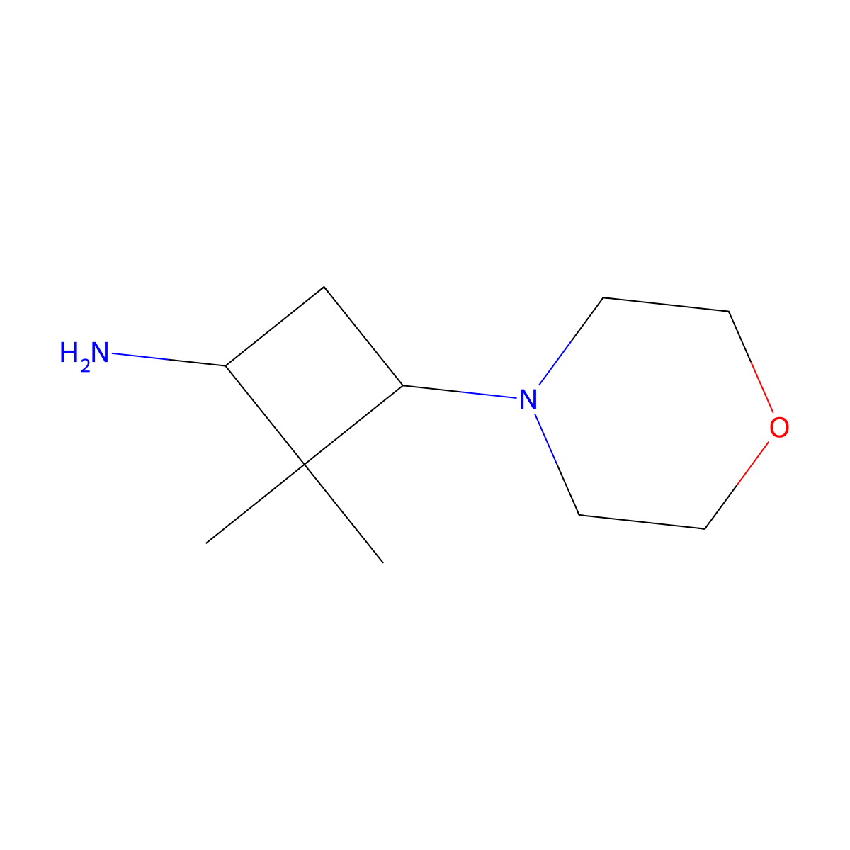 2,2-Dimethyl-3-(morpholin-4-yl)cyclobutan-1-amine molecular structure, CAS 1936243-01-4