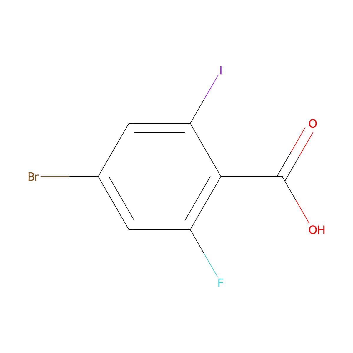4-Bromo-2-fluoro-6-iodobenzoic acid molecular structure, CAS 1936243-93-4