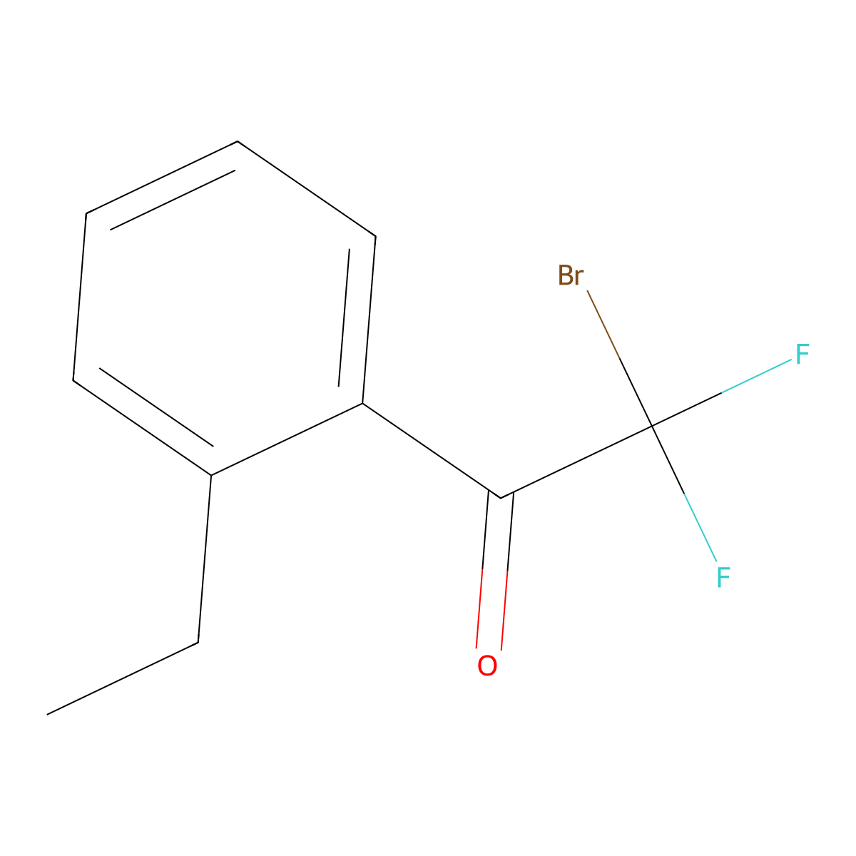 2-Bromo-2,2-difluoro-1-(2-ethylphenyl)ethanone molecular structure, CAS 1936249-69-2