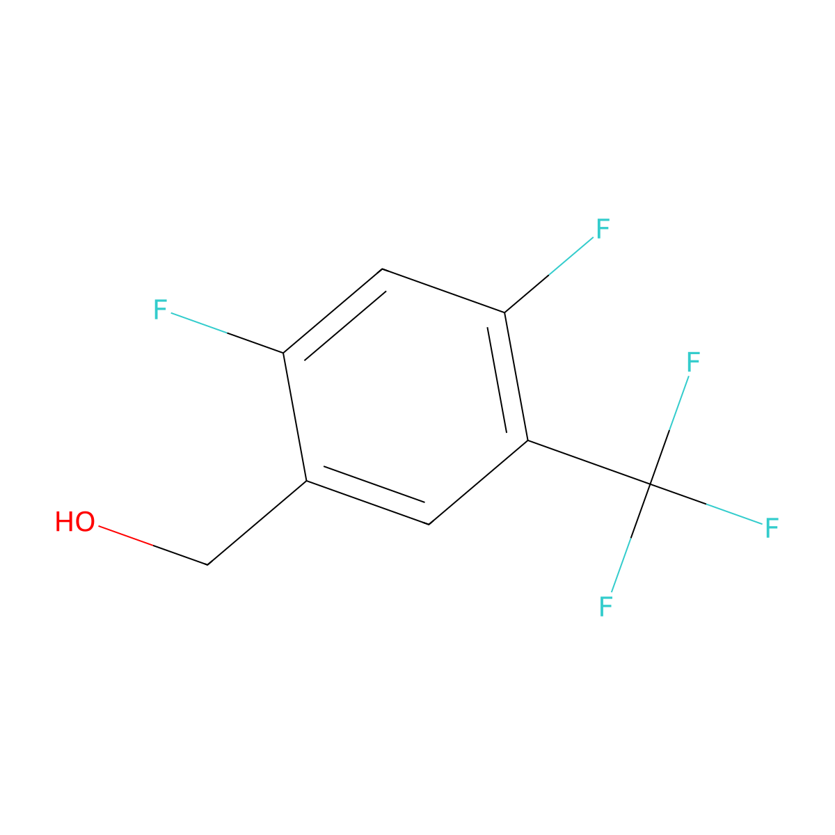 2,4-Difluoro-5-(trifluoromethyl)benzyl alcohol molecular structure, CAS 1936257-01-0