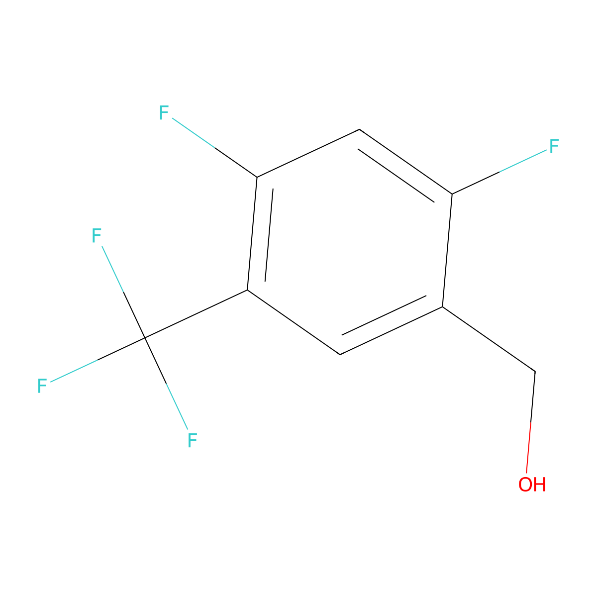 2,4-Difluoro-5-(trifluoromethyl)benzyl alcohol molecular structure, CAS 1936257-01-0