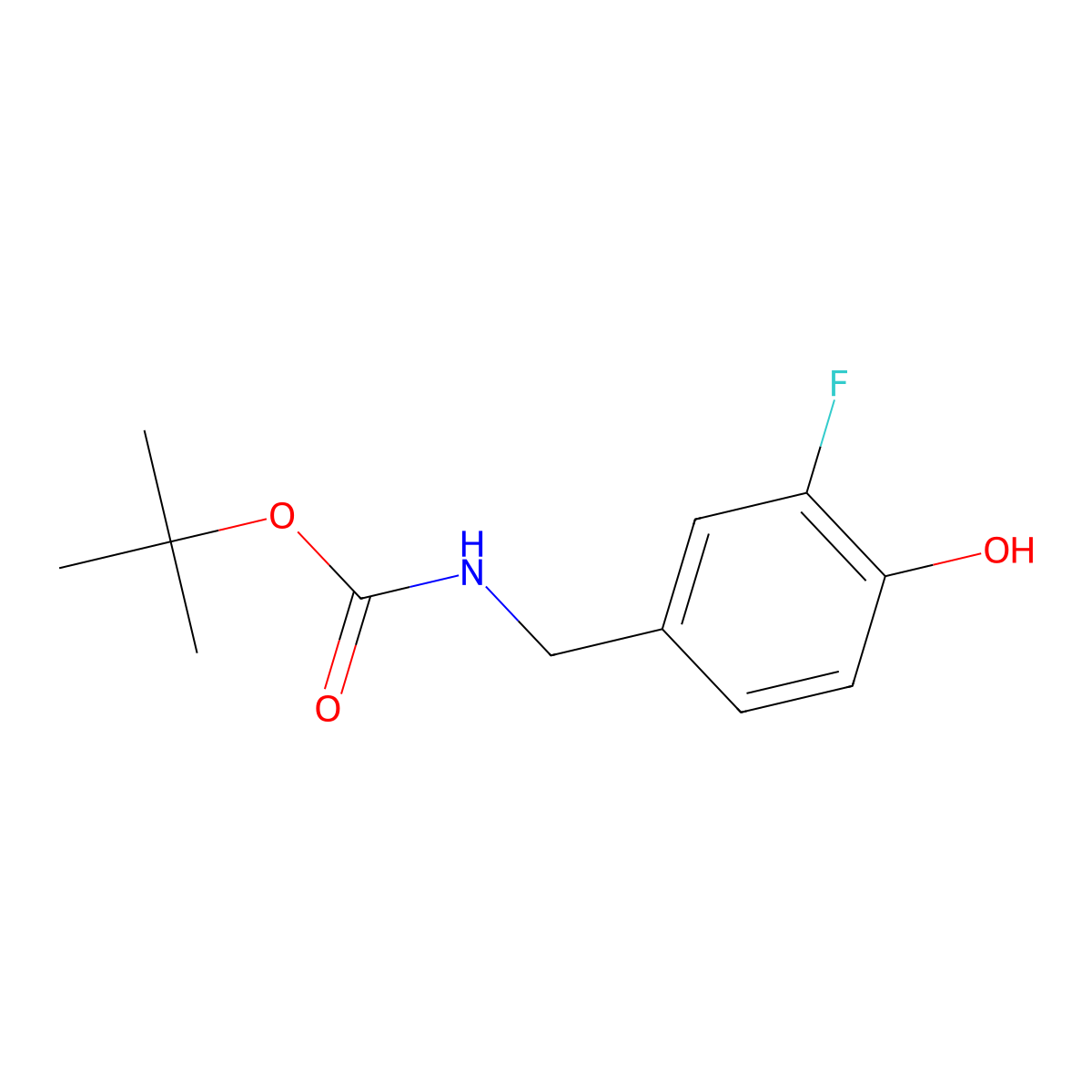 tert-Butyl (3-fluoro-4-hydroxybenzyl)carbamate molecular structure, CAS 1936257-24-7