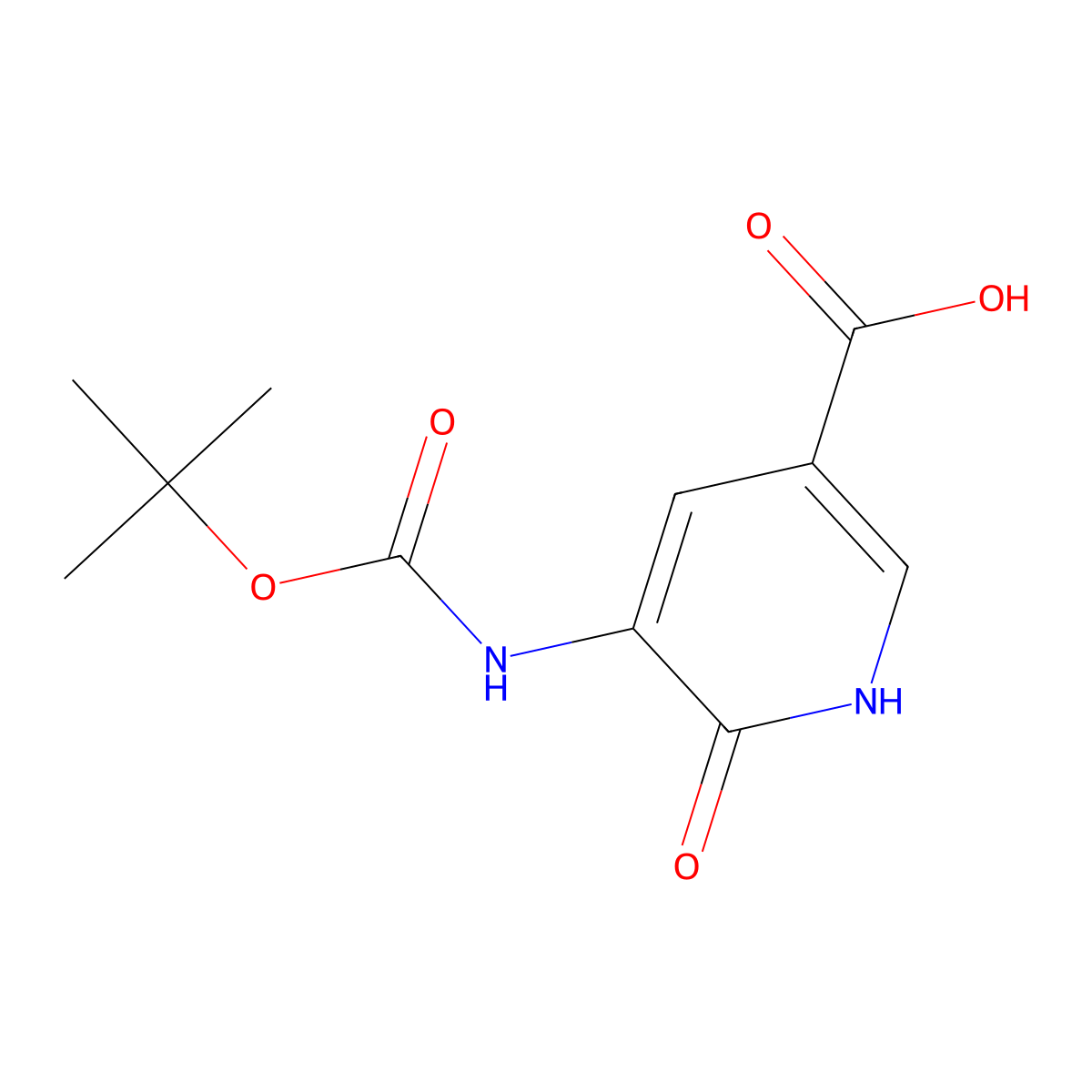5-{[(Tert-butoxy)carbonyl]amino}-6-oxo-1,6-dihydropyridine-3-carboxylic acid molecular structure, CAS 1936257-45-2