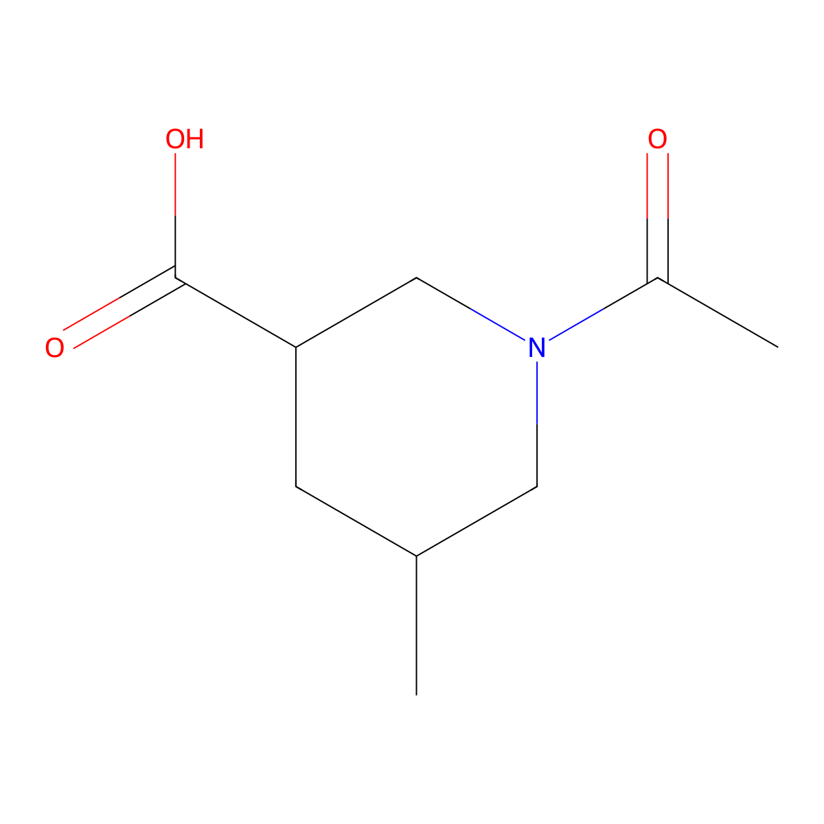 1-Acetyl-5-methylpiperidine-3-carboxylic acid molecular structure, CAS 1936258-53-5