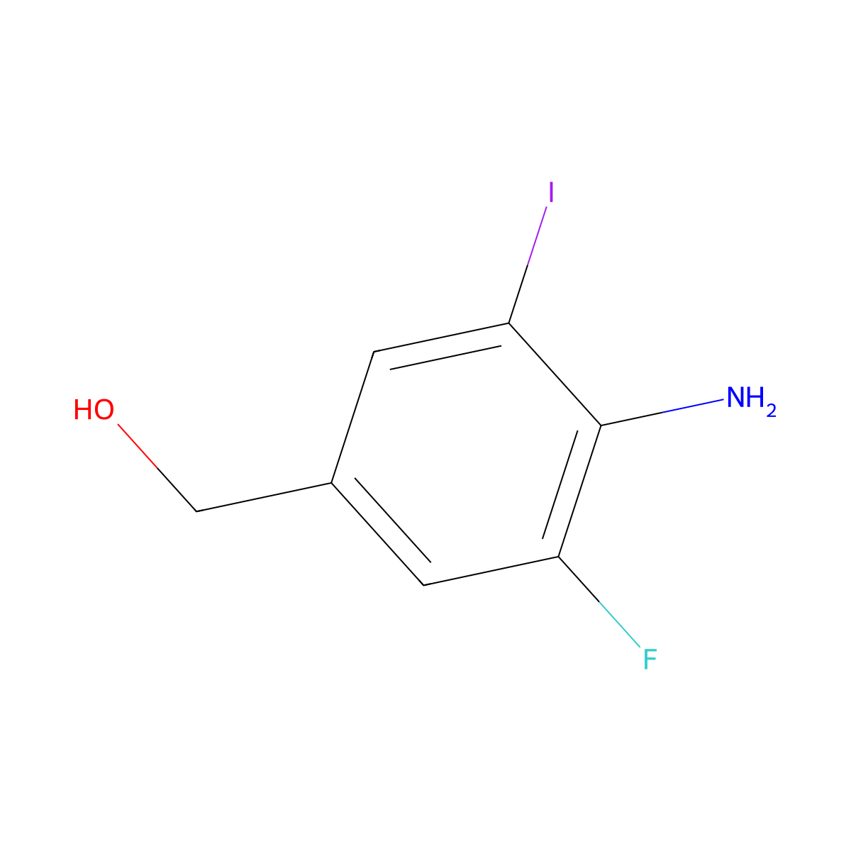 (4-Amino-3-fluoro-5-iodophenyl)methanol molecular structure, CAS 1936259-41-4