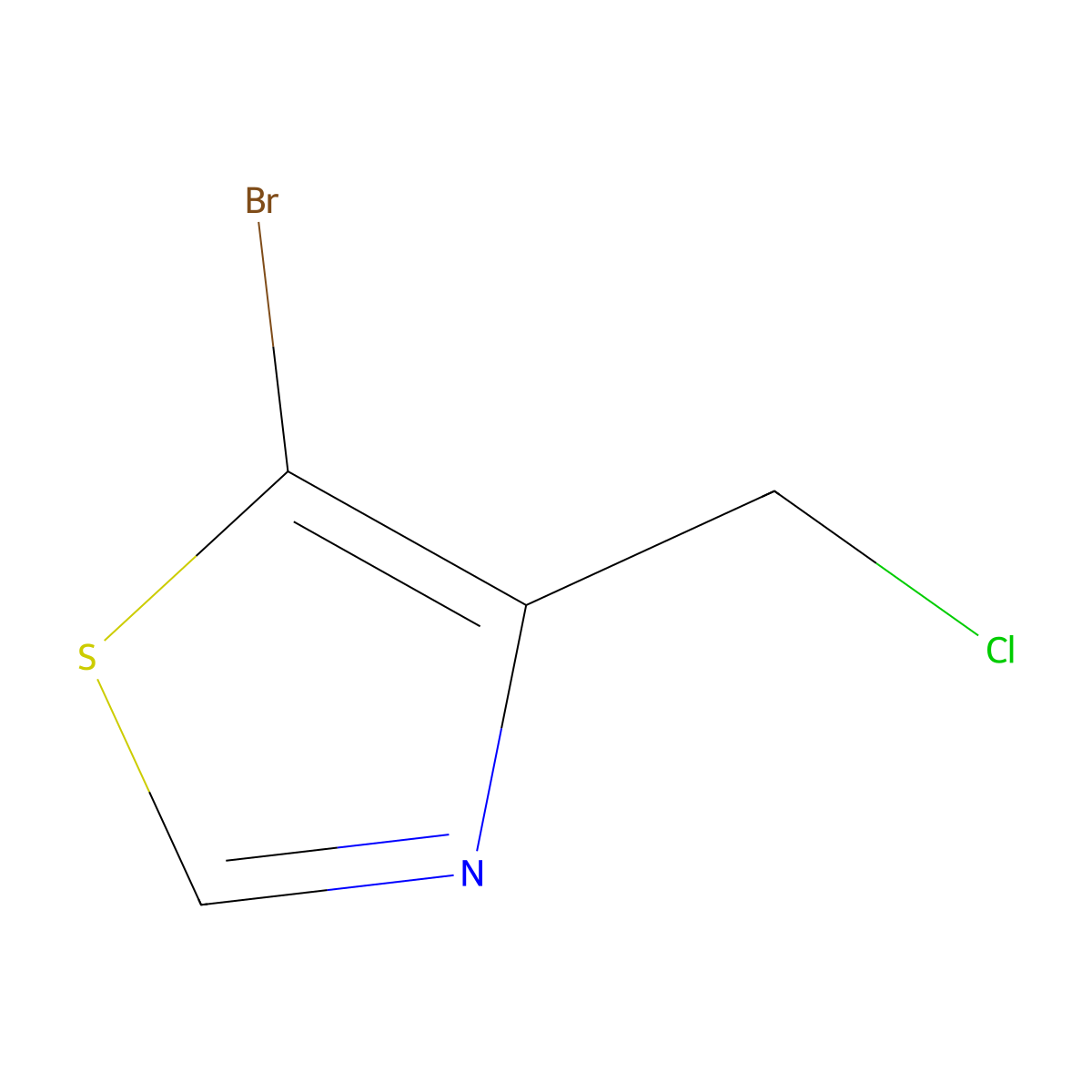 5-Bromo-4-(chloromethyl)-1,3-thiazole molecular structure, CAS 1936260-42-2