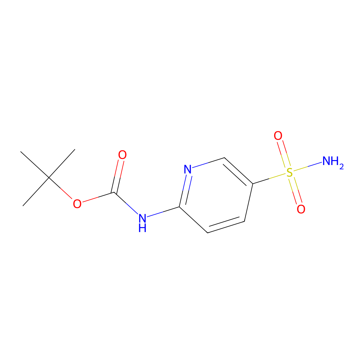 tert-butyl N-(5-sulfamoylpyridin-2-yl)carbamate molecular structure, CAS 1936263-71-6