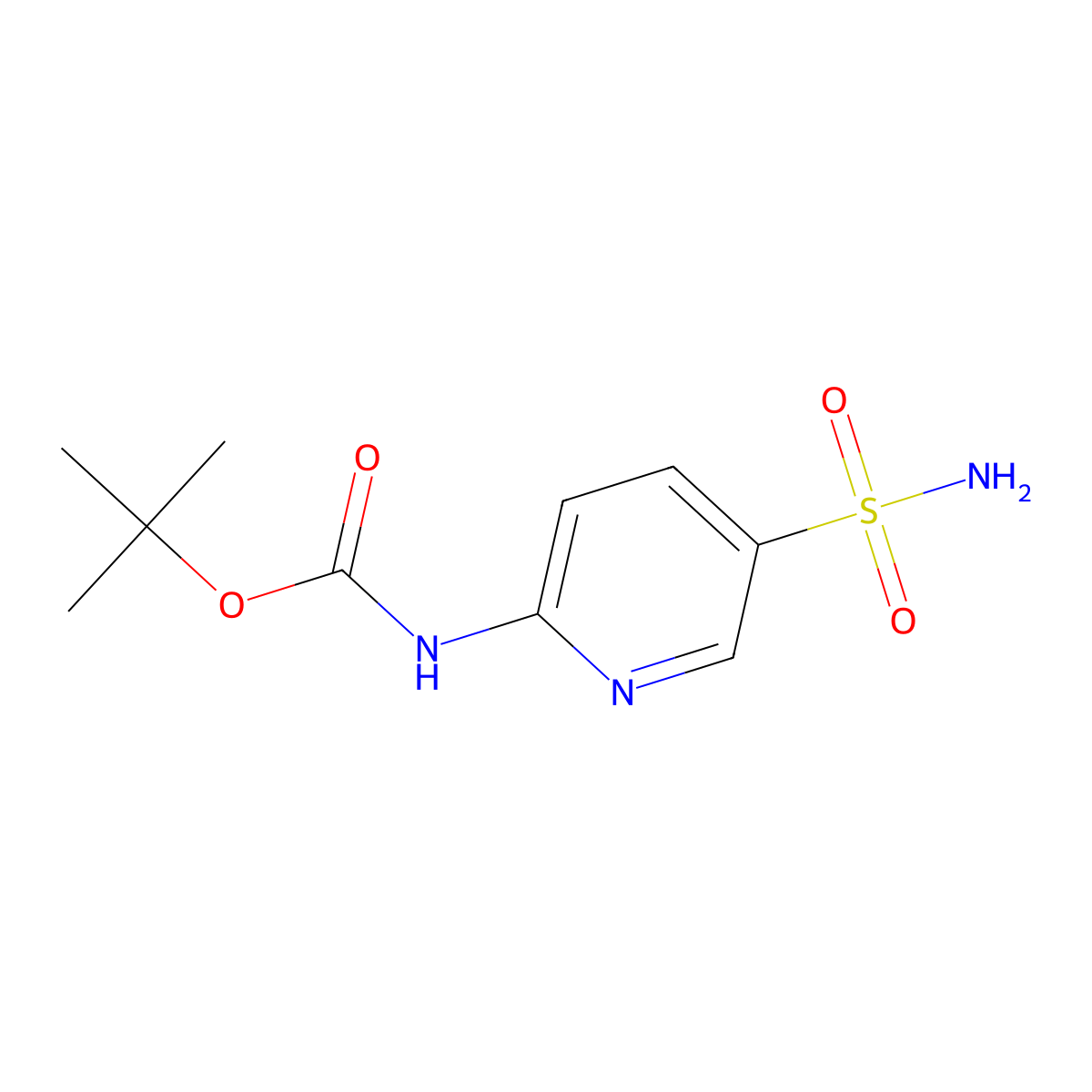 tert-butyl N-(5-sulfamoylpyridin-2-yl)carbamate molecular structure, CAS 1936263-71-6