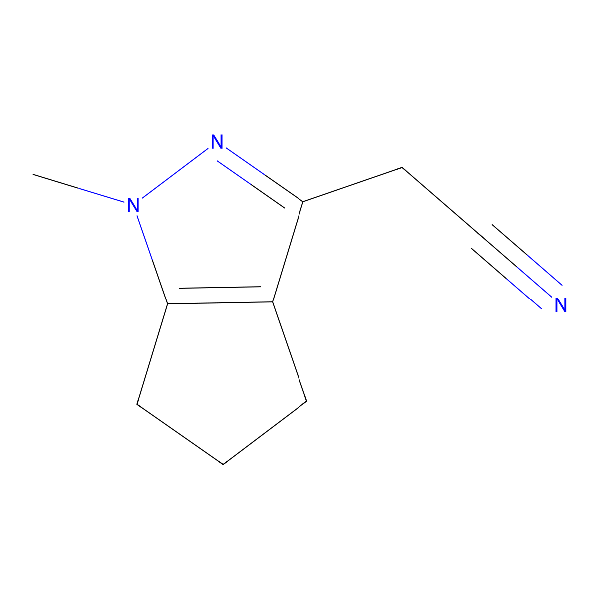 2-{1-methyl-1H,4H,5H,6H-cyclopenta[c]pyrazol-3-yl}acetonitrile molecular structure, CAS 1936268-50-6
