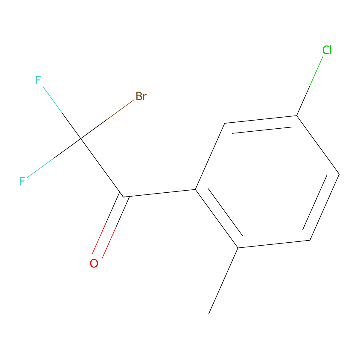 2-Bromo-2,2-difluoro-1-(3-chloro-6-methylphenyl)ethanone molecular structure, CAS 1936275-13-6