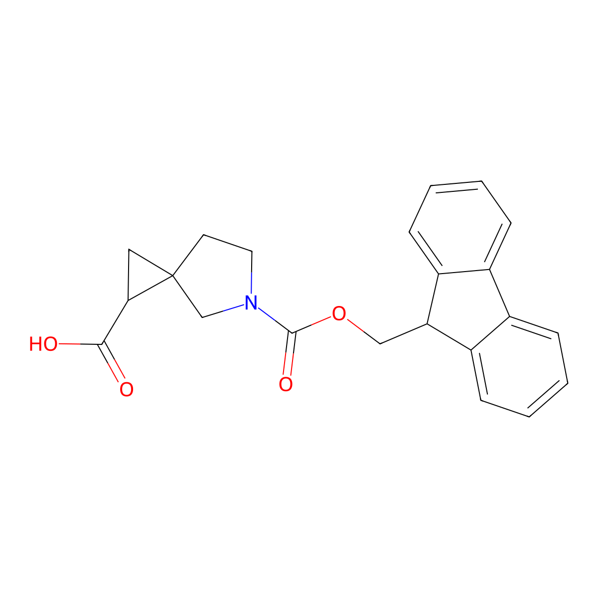 5-{[(9H-fluoren-9-yl)methoxy]carbonyl}-5-azaspiro[2.4]heptane-1-carboxylic acid molecular structure, CAS 1936276-26-4