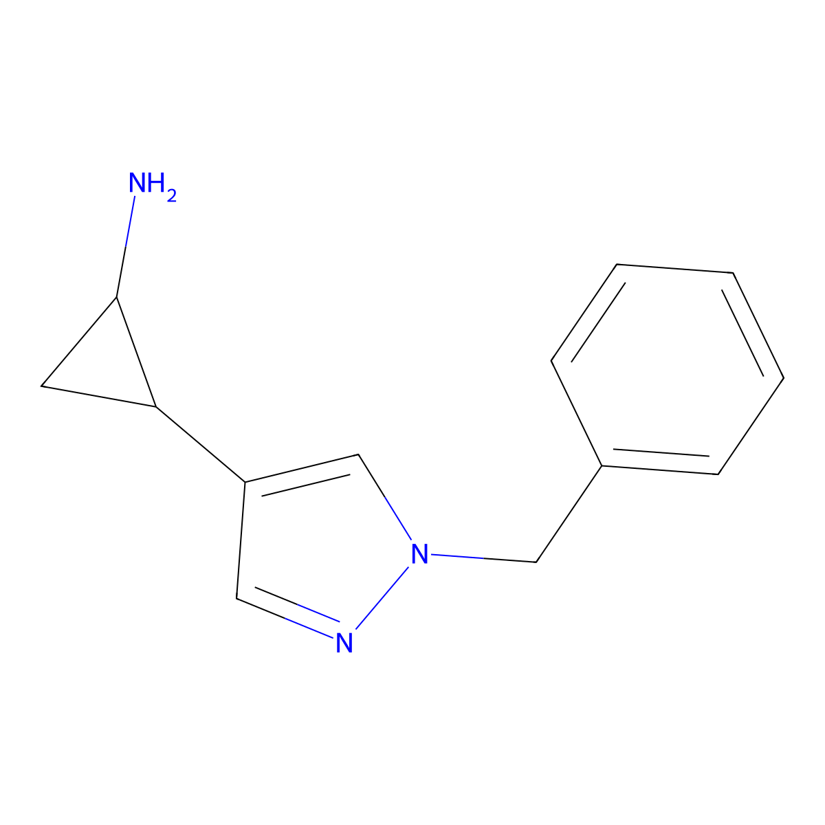 2-(1-benzyl-1H-pyrazol-4-yl)cyclopropan-1-amine molecular structure, CAS 1936277-03-0
