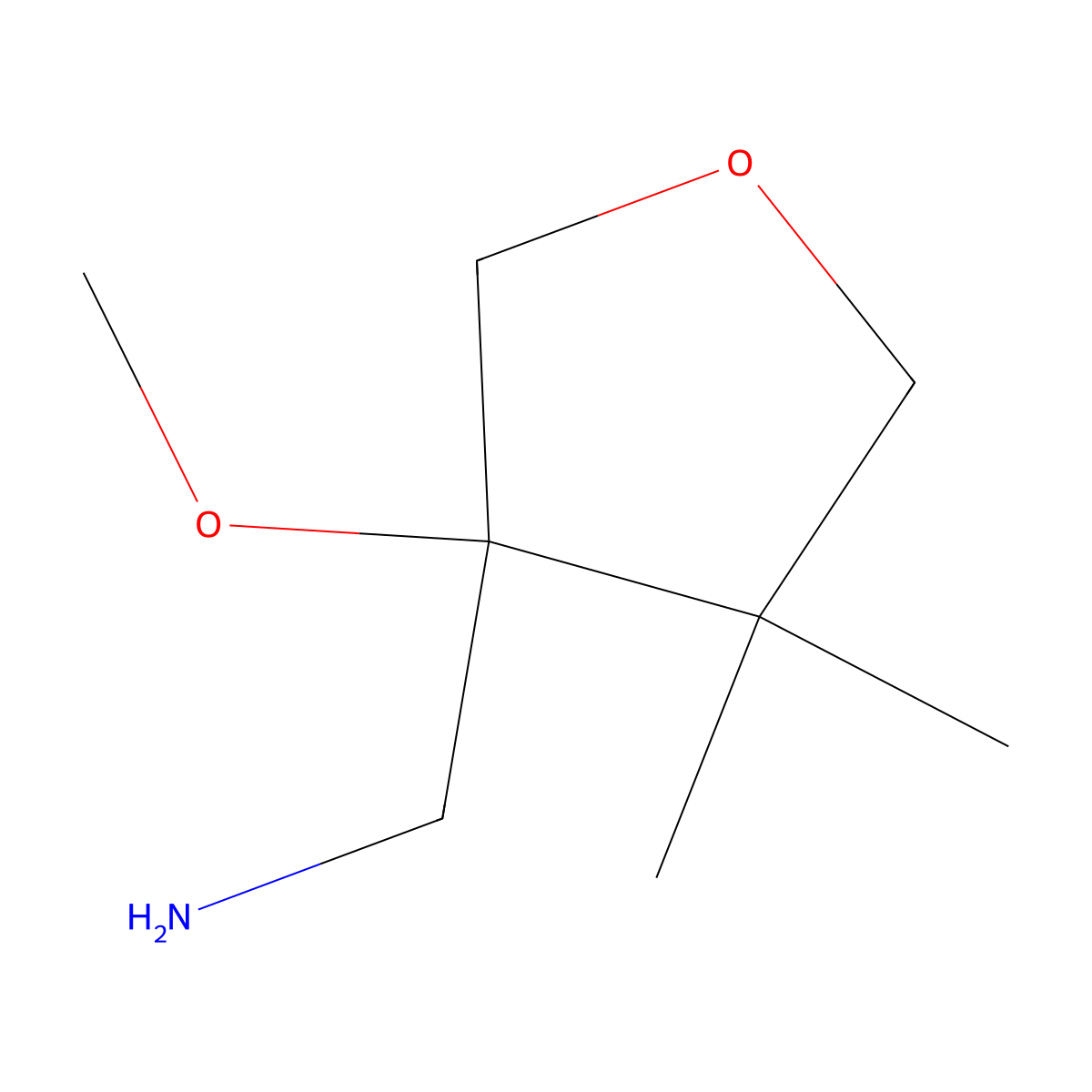 1-(3-Methoxy-4,4-dimethyloxolan-3-yl)methanamine molecular structure, CAS 1936278-32-8