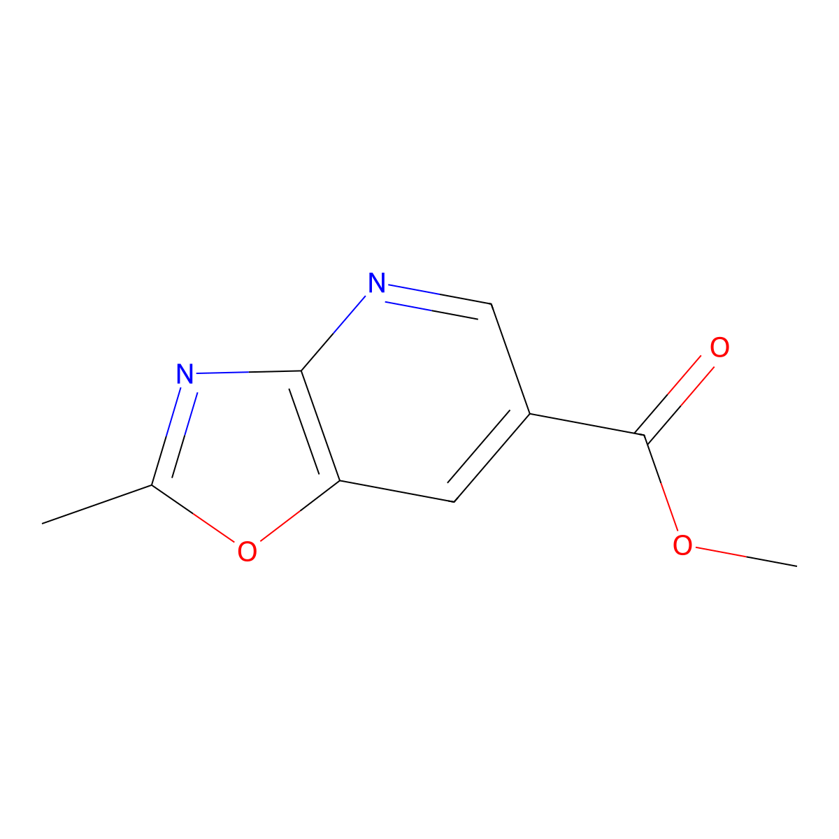 Methyl2-methyl-[1,3]oxazolo[4,5-b]pyridine-6-carboxylate molecular structure, CAS 1936279-70-7