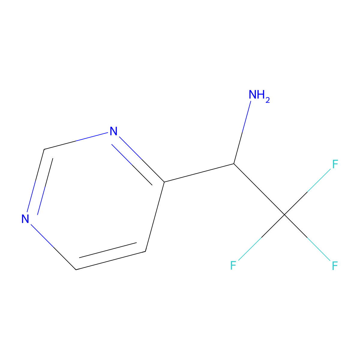 2,2,2-Trifluoro-1-(pyrimidin-4-yl)ethan-1-amine molecular structure, CAS 1936287-20-5