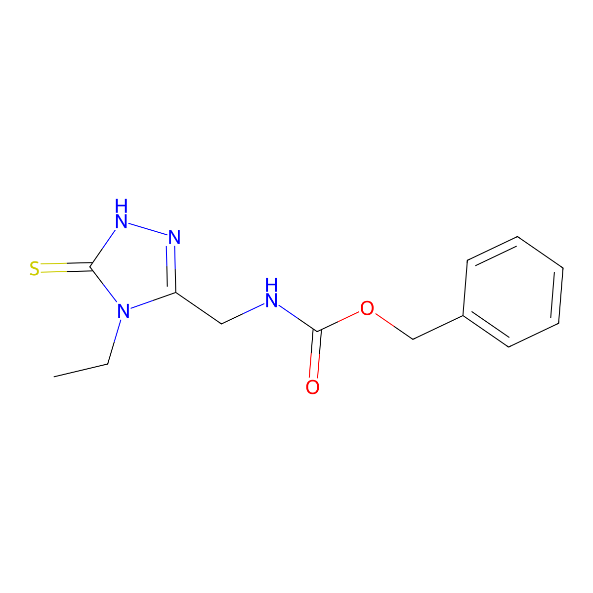 benzyl N-[(4-ethyl-5-sulfanyl-4H-1,2,4-triazol-3-yl)methyl]carbamate molecular structure, CAS 1936289-80-3