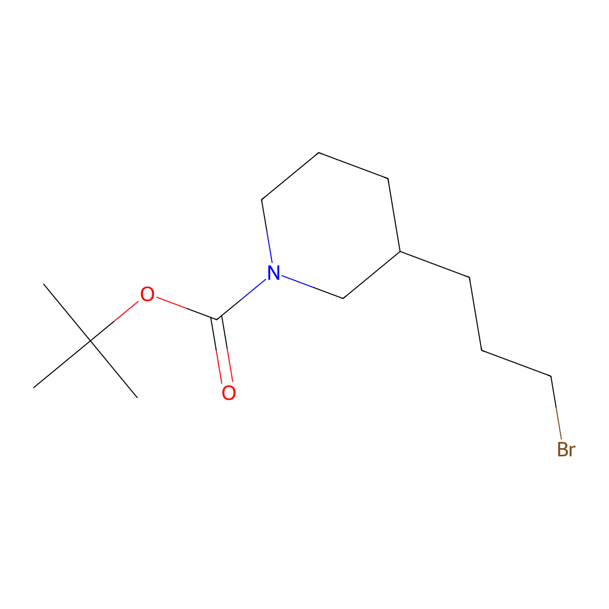 tert-Butyl 3-(3-bromopropyl)piperidine-1-carboxylate molecular structure, CAS 193629-30-0