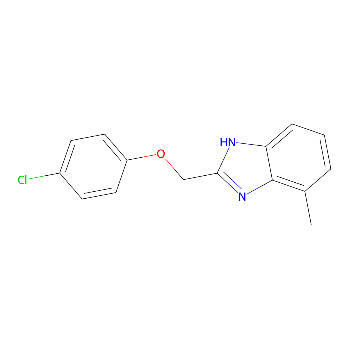 2-[(4-Chlorophenoxy)methyl]-4-methylbenzimidazole molecular structure, CAS 193629-32-2