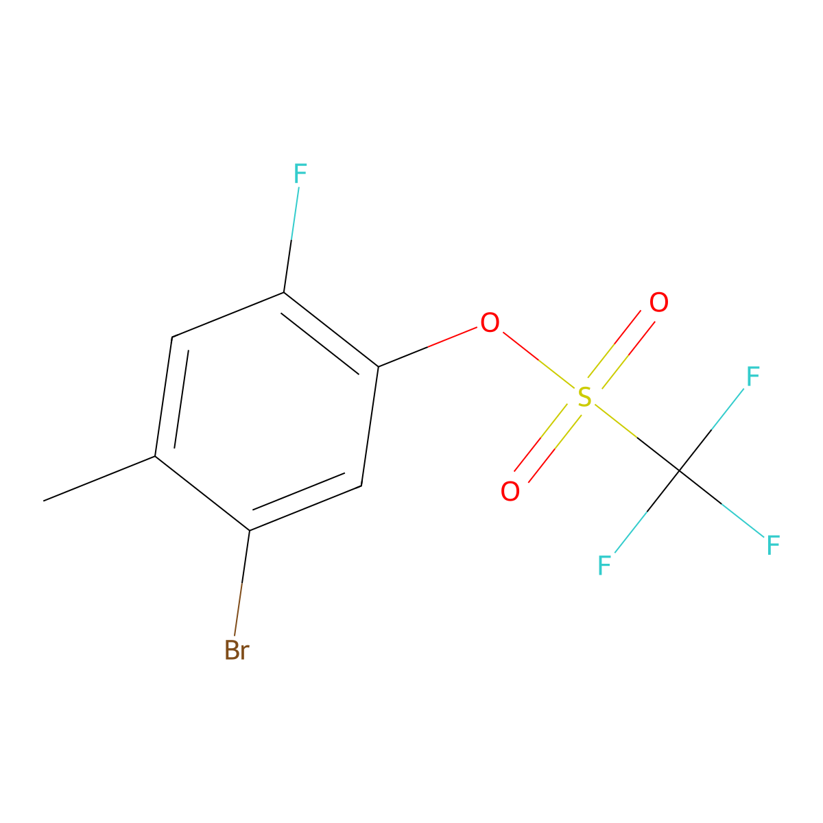 5-Bromo-2-fluoro-4-methylphenyl trifluoromethanesulphonate molecular structure, CAS 1936290-01-5