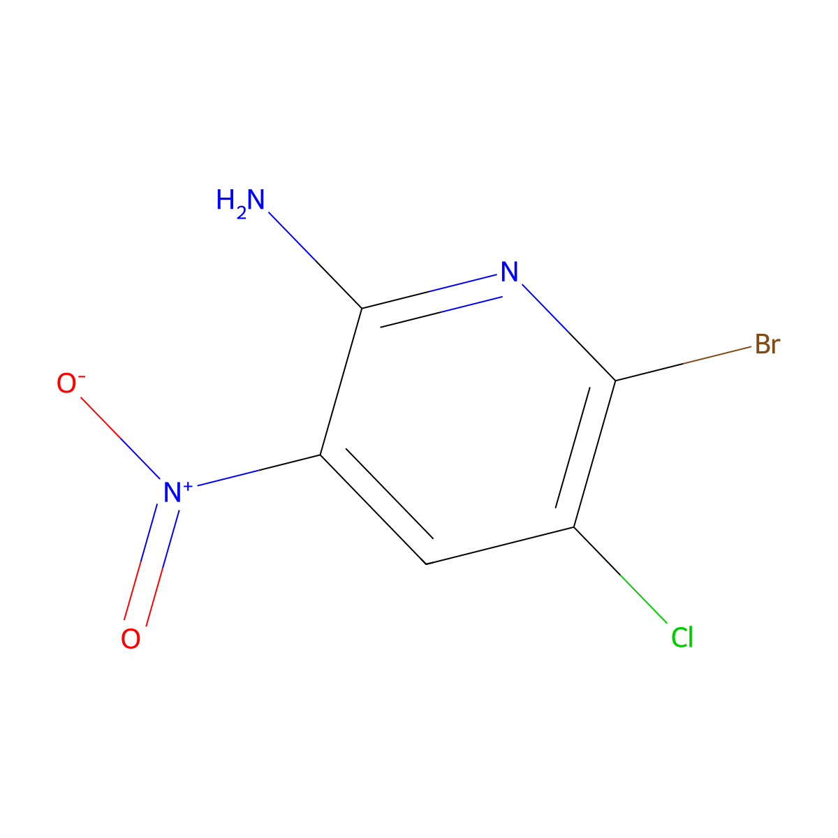 6-Bromo-5-chloro-3-nitropyridin-2-amine molecular structure, CAS 1936290-08-2