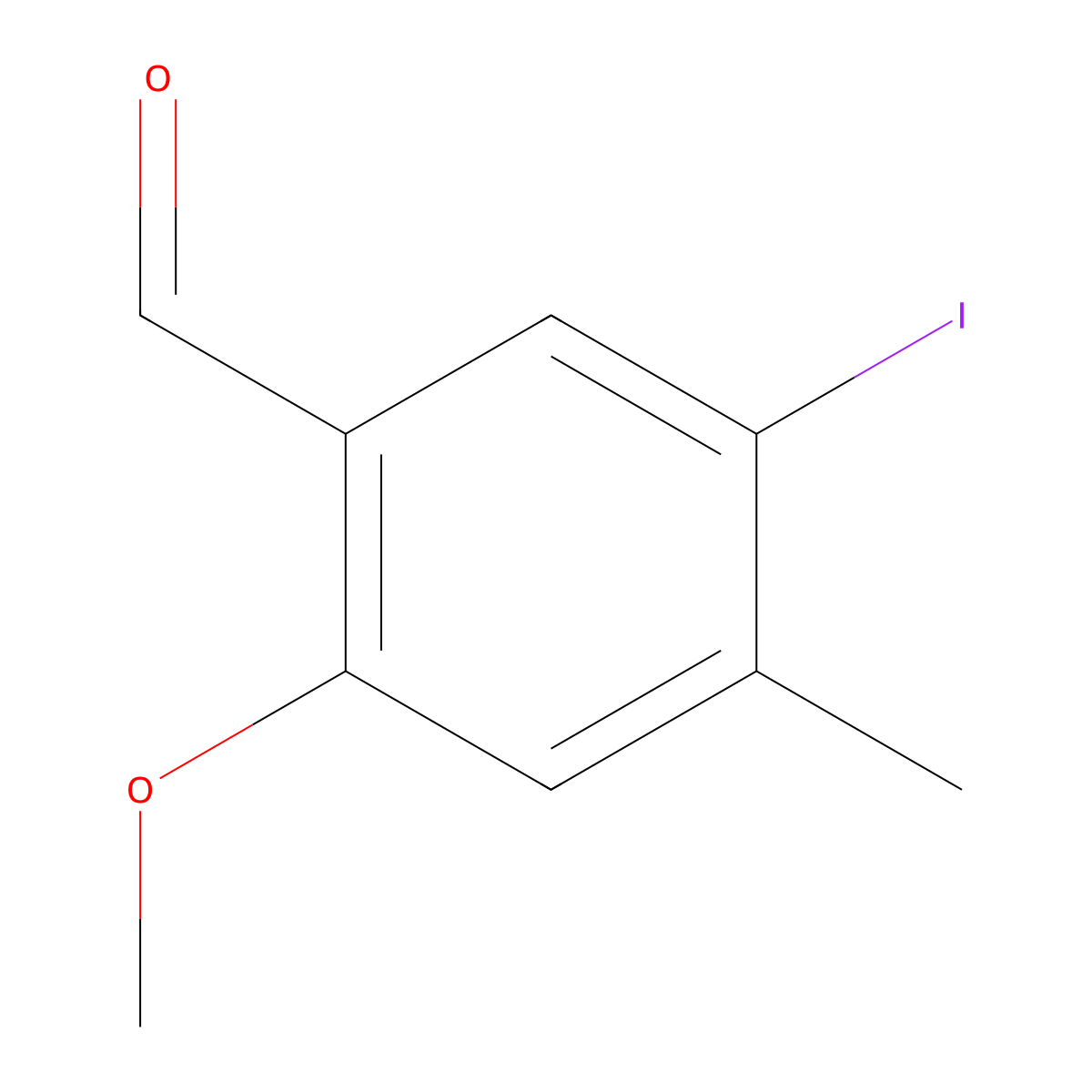5-Iodo-2-methoxy-4-methylbenzaldehyde molecular structure, CAS 1936290-84-4