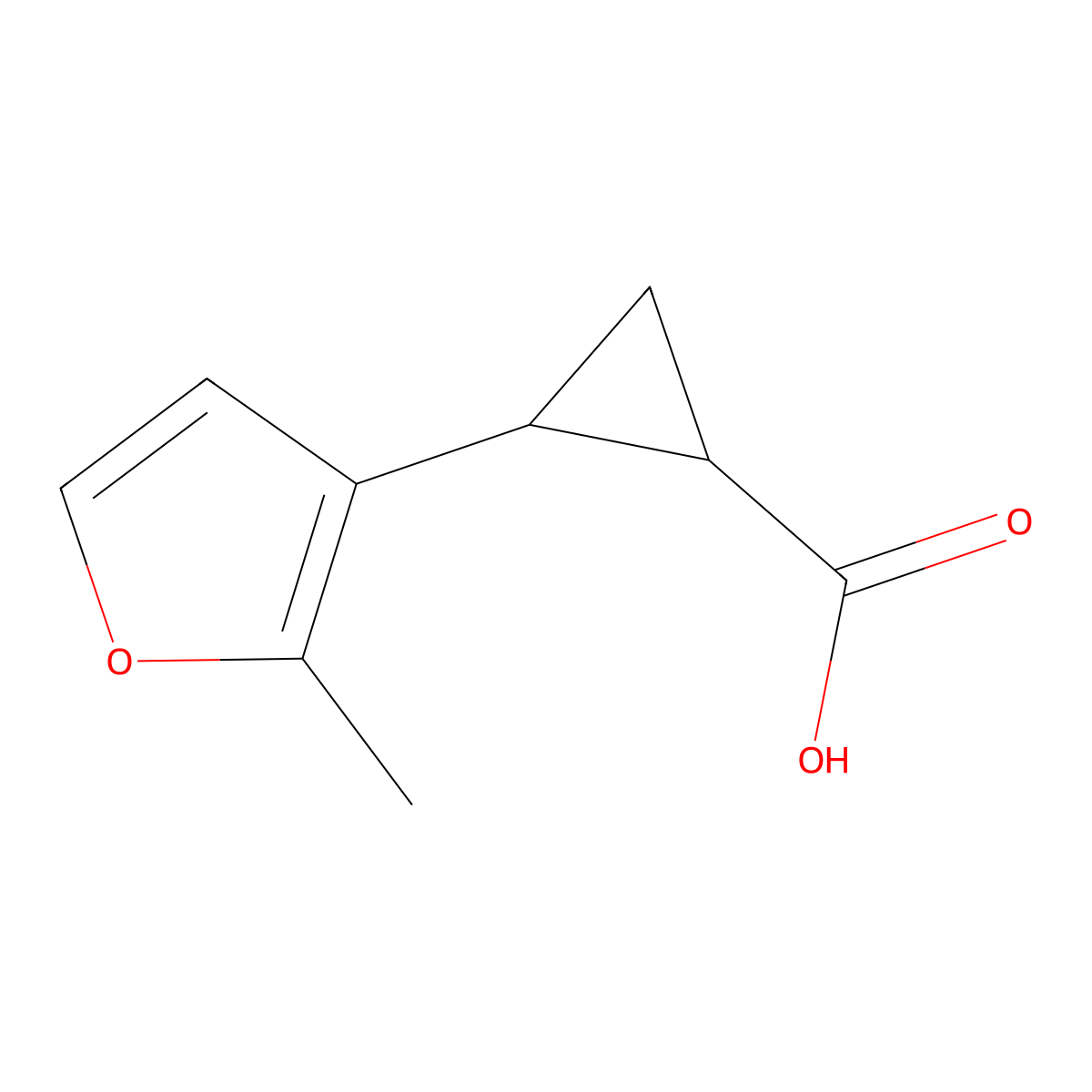 2-(2-Methylfuran-3-yl)cyclopropane-1-carboxylic acid molecular structure, CAS 1936291-51-8