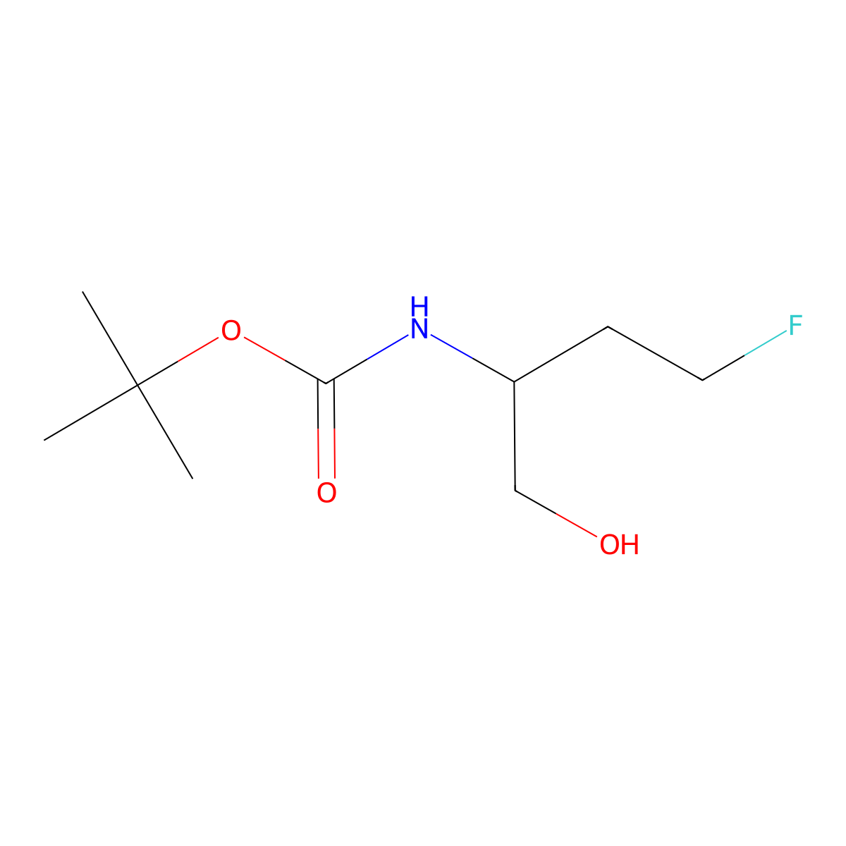 Tert-butyl n-(4-fluoro-1-hydroxybutan-2-yl)carbamate molecular structure, CAS 1936295-92-9